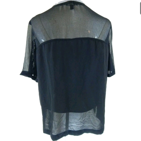 Lane Bryant Sheer Lace Panel Boxy Top - Picture 3 of 3